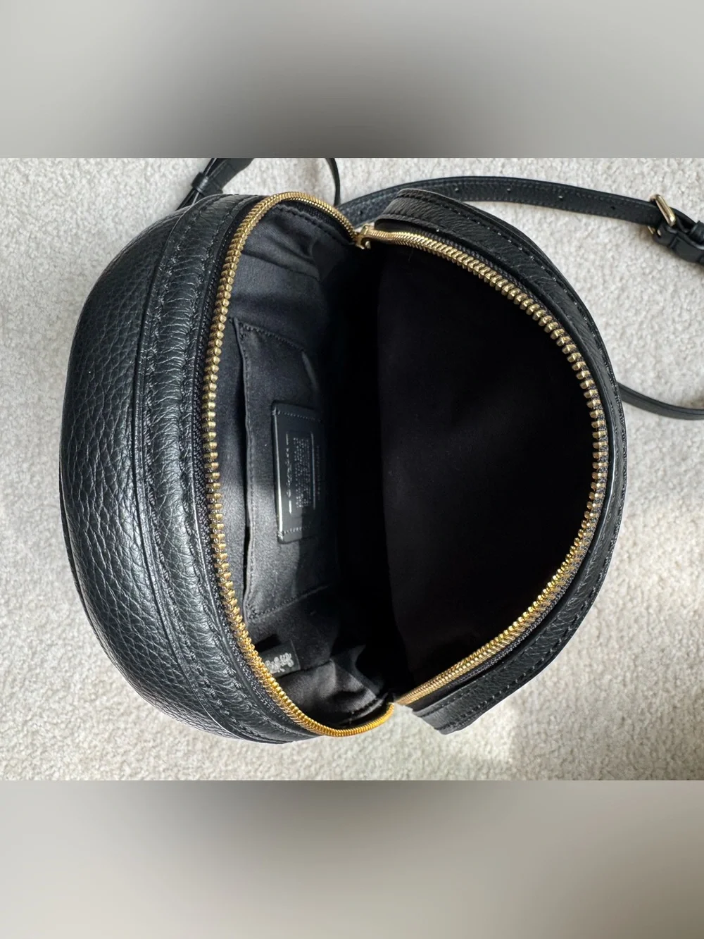 NWT Coach Andi Pebbled Leather Backpack Black Gold Hardware